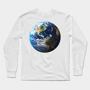 Globe in Detail - Earth's Photoreal Art Long Sleeve T-Shirt